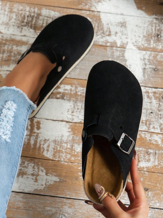 Czarne klapki espadryle (37-38)