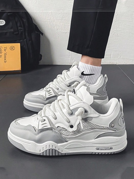 Dwukolorowe sneakersy masywna podeszwa (39)