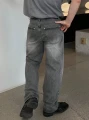 Grafitowe proste jeansy (S)