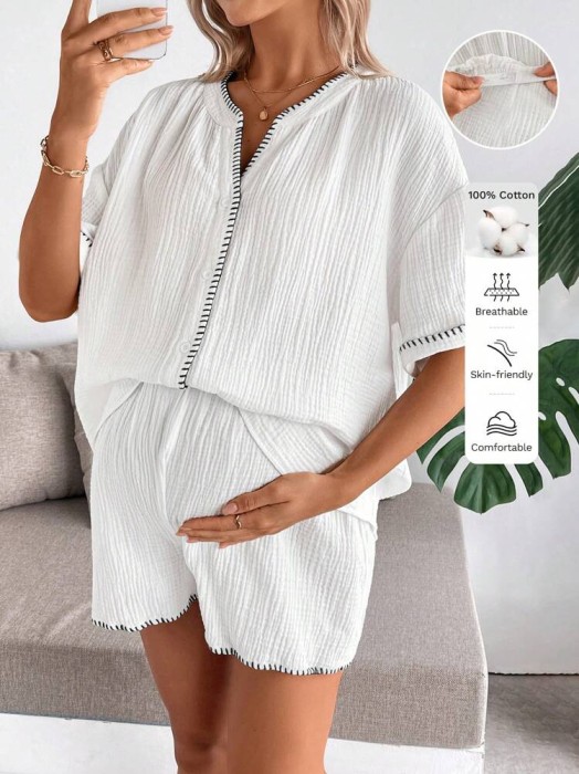 Biały bawełniany komplet (L)