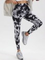 Dwukolorowe legginsy tie dye (M)