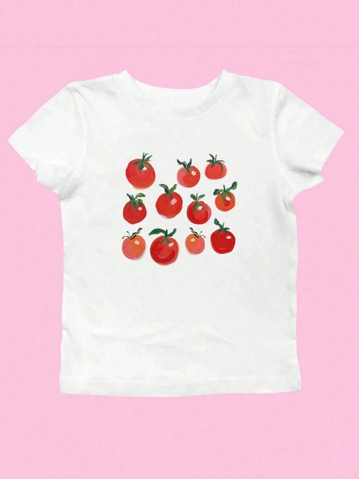 Biały krótki t-shirt nadruk (XL)