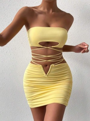 Żółty dwuczęściowy zestaw (S)