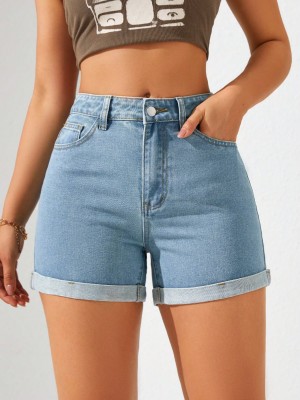 Jeansowe spodenki wysoki stan (28)