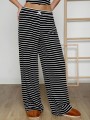 Dwukolorowe spodnie od piżamy paski (S)
