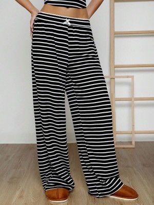 Dwukolorowe spodnie od piżamy paski (S)