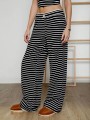 Dwukolorowe spodnie od piżamy paski (S)
