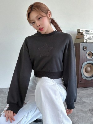 Szara krótka bluza gwiazda (S)