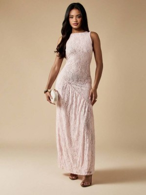 Koronkowa sukienka pudrowy róż (S)