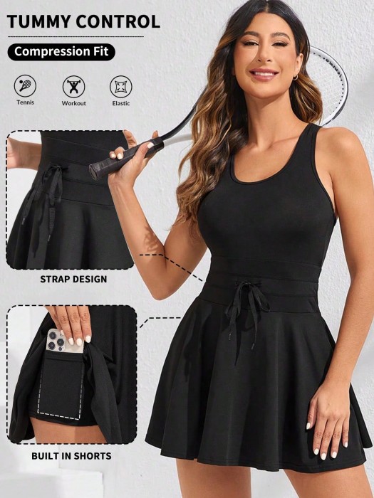 Czarna sukienka kombinezon 2w1 (L)