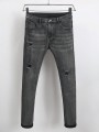 Grafitowe jeansy rurki dziury (4XL)