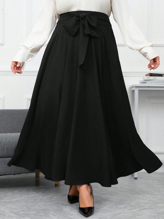 Czarna spódnica maxi wiązanie (0XL)