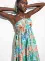 Kolorowa sukienka bez rękawów hafty (L)