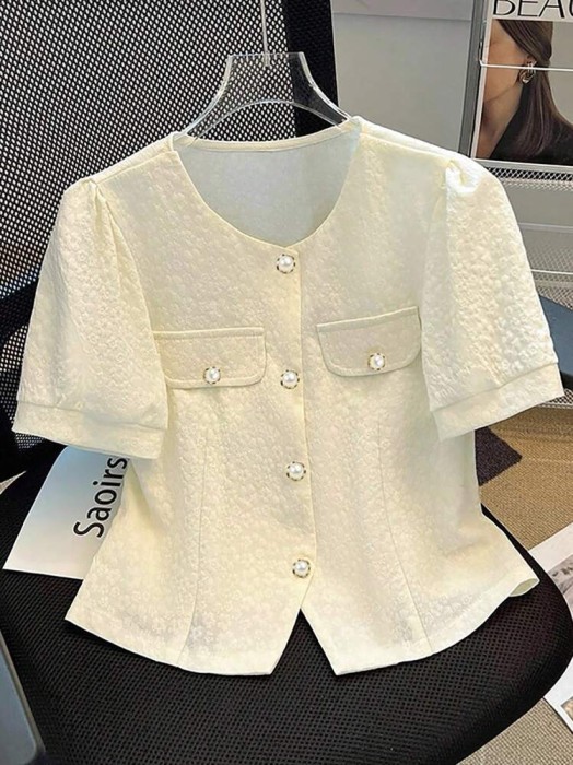 Koszulowa bluzka ecru (XL)