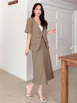 Brązowy dwuczęściowy komplet (M)