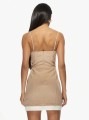 Beżowa mini sukienka ramiączka (S)