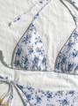 Biały komplet bikini wzór (XS)