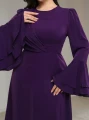 Fioletowa sukienka długie rękawy (1XL)