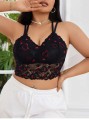 Czarny koronkowy bralet serca (3XL)