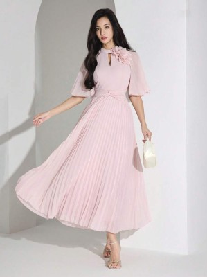 Różowa plisowana sukienka (XL)