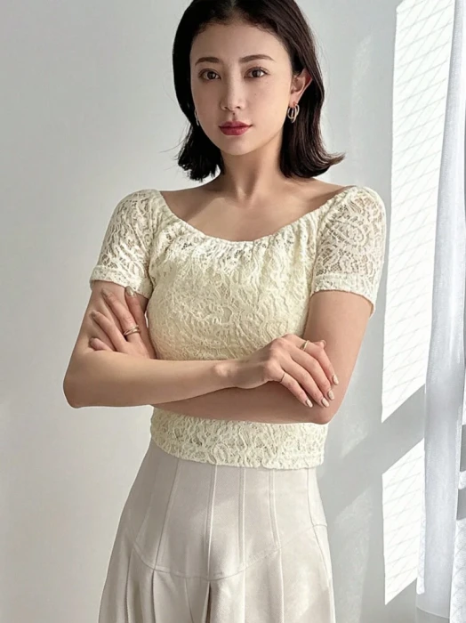 Koronkowy top ecru (XL)