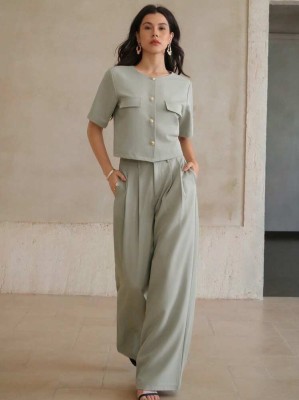 Szałwiowy komplet spodnie marynarka (L)