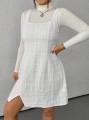 Biała tweedowa sukienka wzór (2XL)