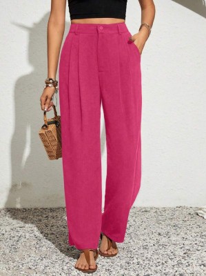 Fuksjowe proste spodnie (4XL)