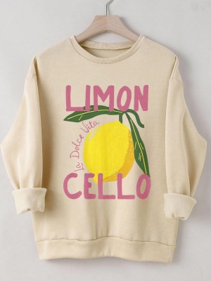 Beżowa bluza nadruk (XL)