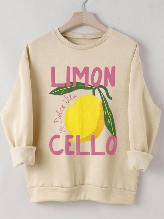 Beżowa bluza nadruk (XL)