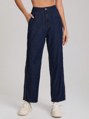 Granatowe jeansy zamki (27)