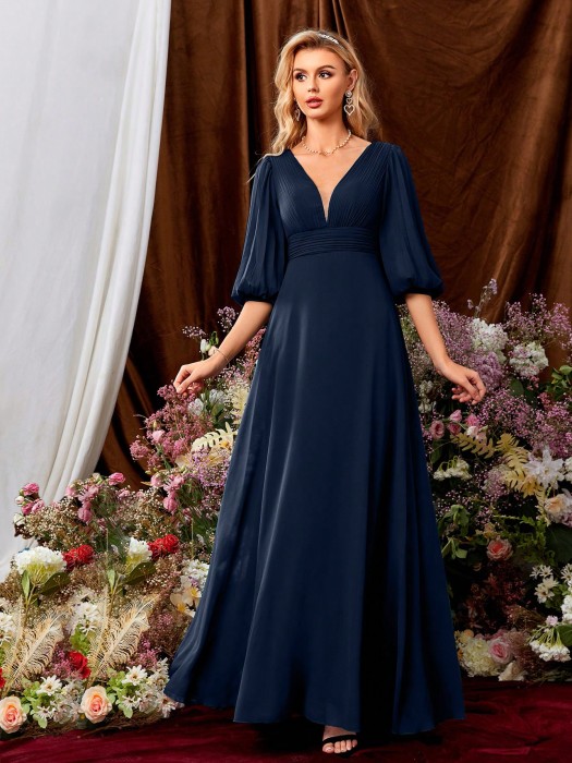 Granatowa sukienka maxi (S)