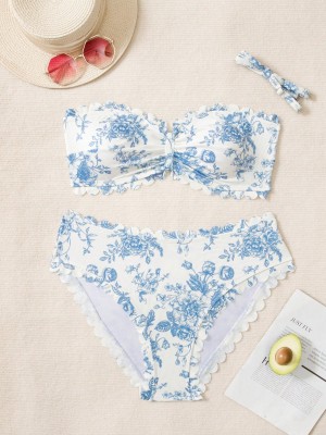 Dwuczęściowy komplet bikini wzór ecru (2XL)