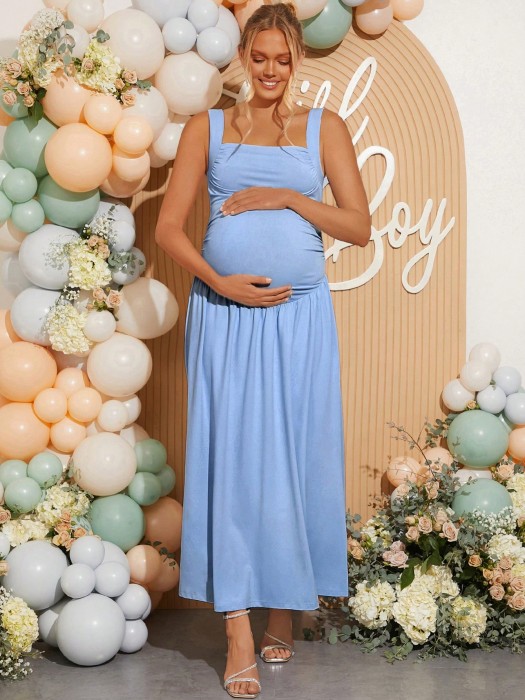 Niebieska sukienka ramiączka (2XL)