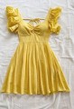 Żółta sukienka krótkie rękawy (M)