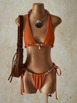 Dwuczęściowy wiązany strój kąpielowy (S)