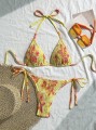 Marszczony komplet bikini wzór (M)