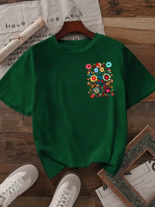 Zielona koszulka nadruk (XL)