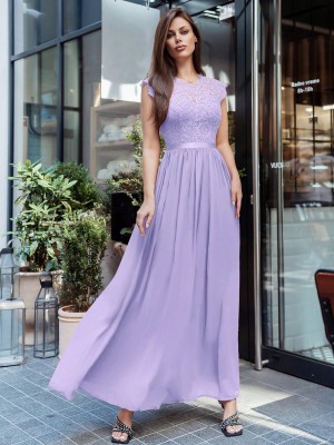 Fioletowa szyfonowa sukienka (S)