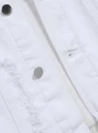 Biała kurtka jeansowa dziury (XL)