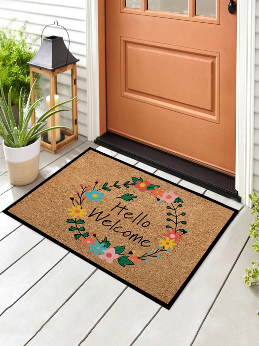 Brązowa wycieraczka nadruk