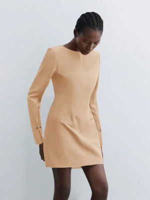Beżowa sukienka mini (S)