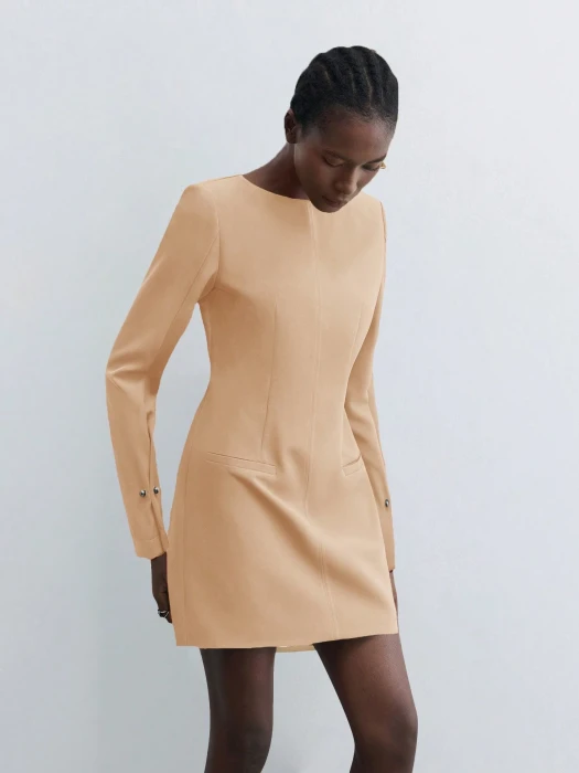 Beżowa sukienka mini (S)