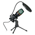 Czarny mikrofon statyw 2w1