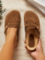 Brązowe klapki chodaki sprzączka (39,5)