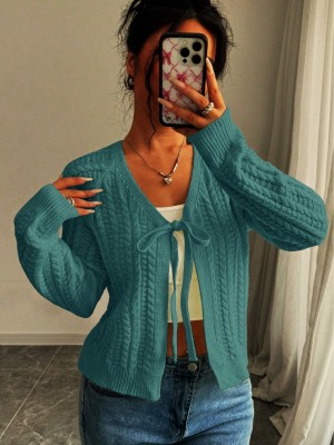 Morski kardigan wiązanie (S)