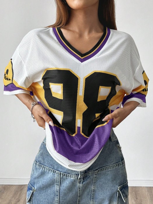 Siateczkowa koszulka oversize (S)