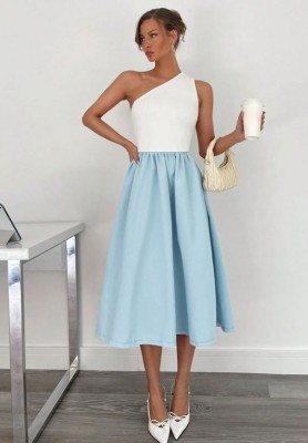 Dwukolorowa sukienka midi (XS)