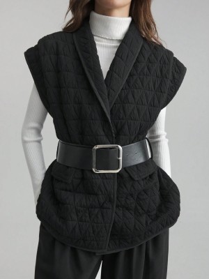 Czarna kamizelka pasek (L)