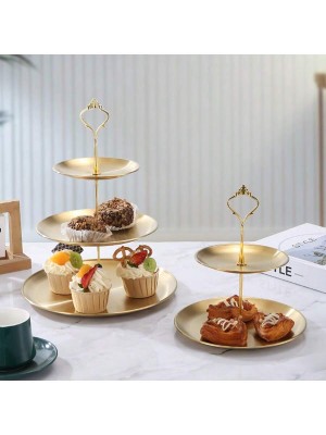 Trzypoziomowa złota patera